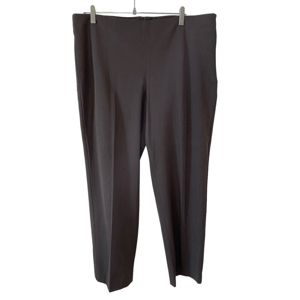 TALBOTS Women's Curvy Cropped High Rise Trouser Pants Brown Size 18